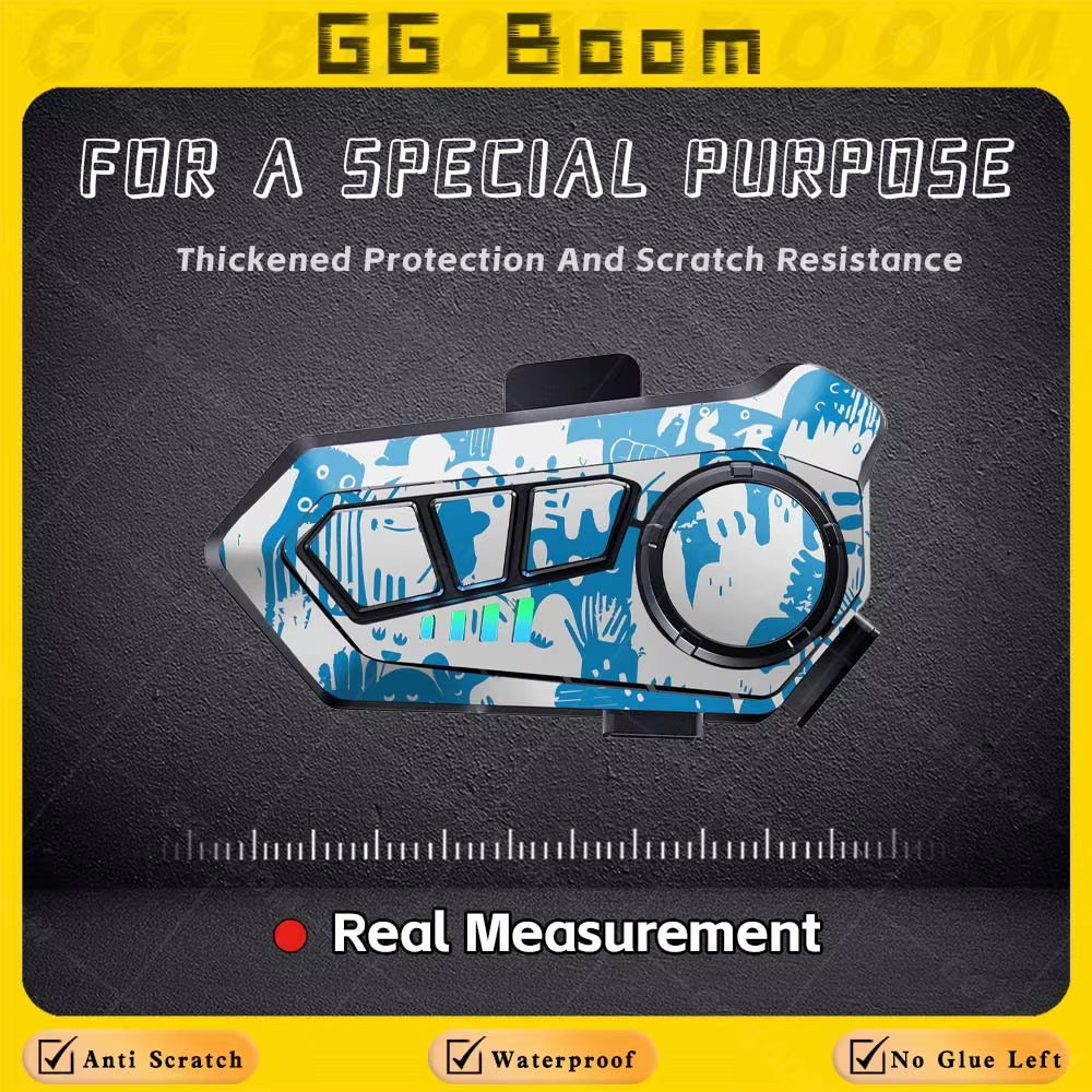 For Y10 Y10 Helmet Bluetooth Earphones Sticker Motorcycle Headset Colorful Decoration Protection Decal Waterproof Anti-Scratch