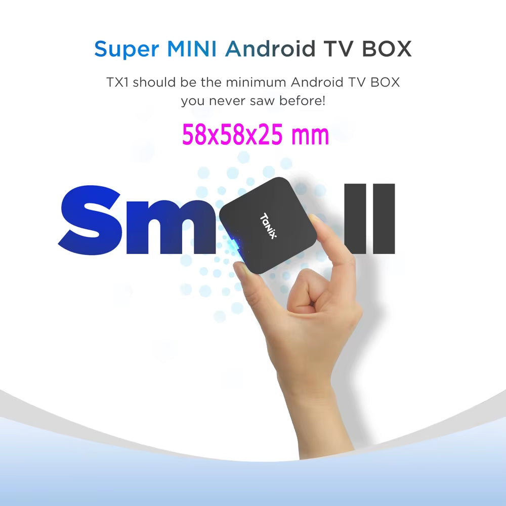 Tanix TX1 Android 10 TV Box 2.4G WIFI 4K HDR 3D 8GB 16GB Allwinner H313 Quad Core Global Media Player DC 5V/2A