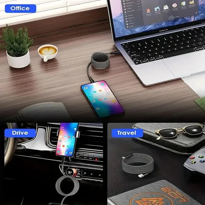 100W Magnetic Cable USB C to Type C Fast Charger for Iphone15 Xiaomi USB a to Typec Data Charging Wire Tablets Macbook Samsung