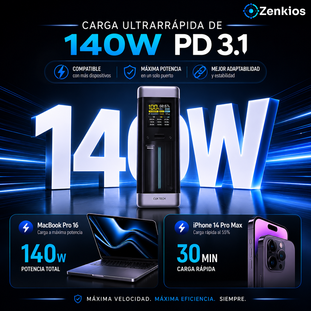 Power Bank Premium CUKTECH 210W - Banco de bateria