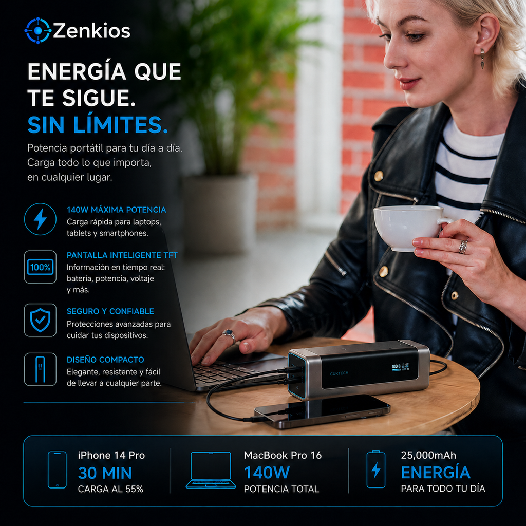 Power Bank Premium CUKTECH 210W - Banco de bateria