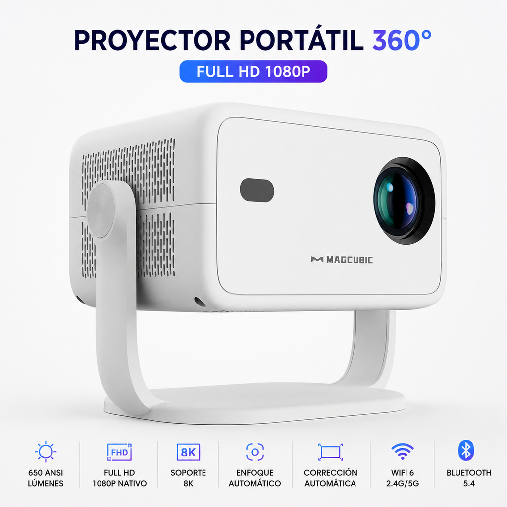 Magcubic Proyector Portátil Removible 360°
