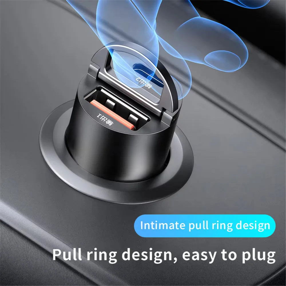 100W/200W QC3.0 PD Mini Car Charger 12-24V Lighter Fast Charging Car USB Type C Charger for Xiaomi Samsung Huawei Iphone Power