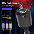 5 in 1 Car Charger Fast Charging 45W Retractable +Aromatherapy Diffuser+Starry Sky LED Lights Car Air Freshener Car Accessory